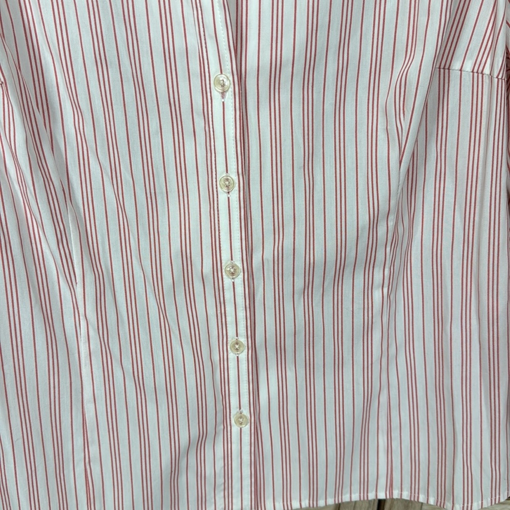 Jones New York Shirt Pink and White Long Sleeve Button Down Striped Size 1x - Picture 5 of 8
